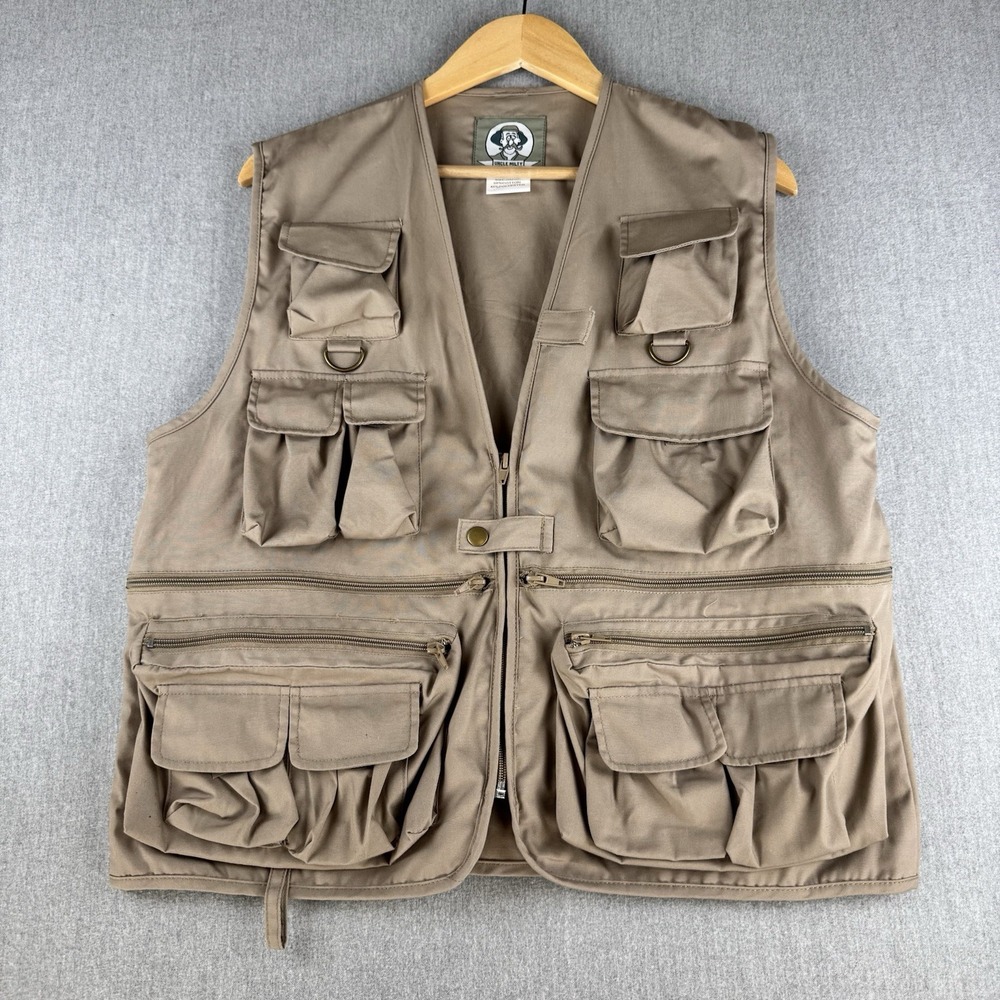Uncle Milty Fishing Vest Small Khaki Multi Pocket Utility Outdoor Gear‎